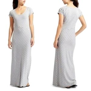 Ahleta Makai striped maxi long gray and white dress women's XXS